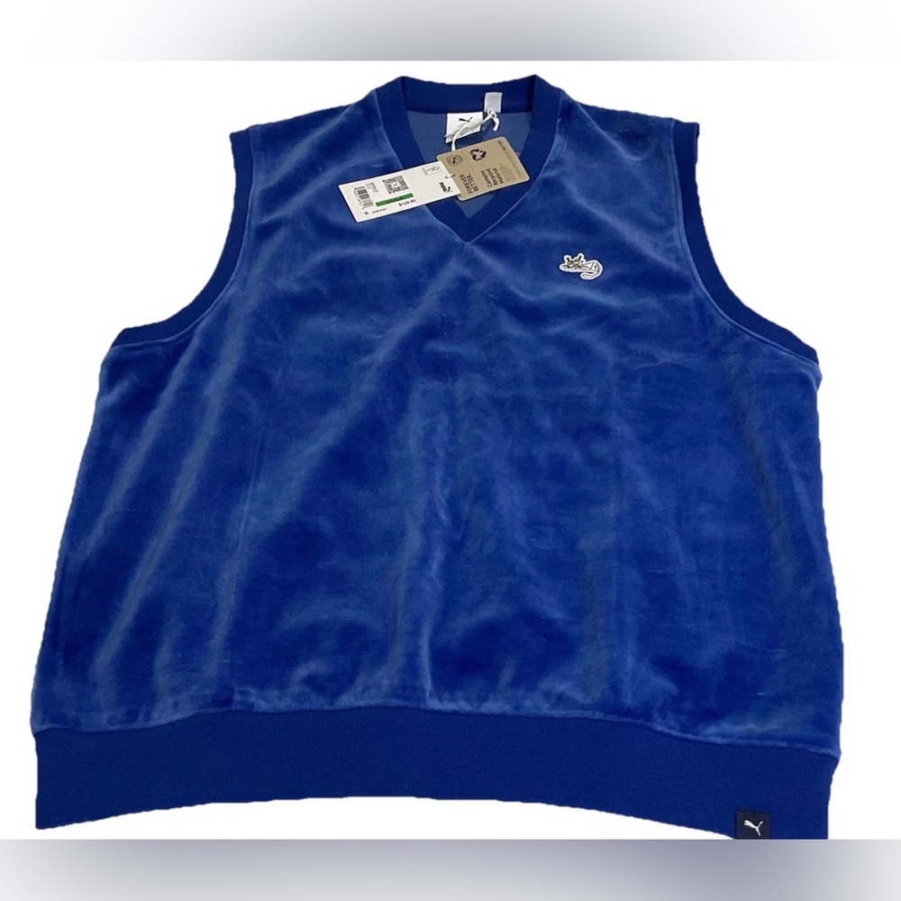 NEW Puma X Noah Vest Clyde Blue Men’s Size Large Velvet NWT‎ VELOUR TERRY CLOTH